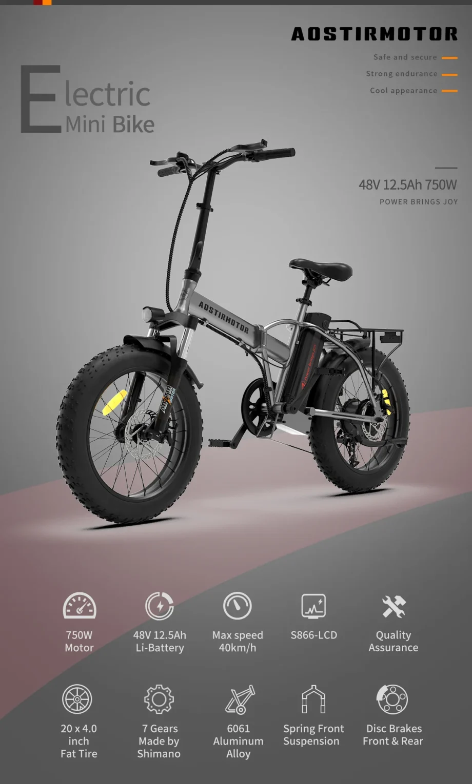 750W Folding Electric Bike A30 - Image 7